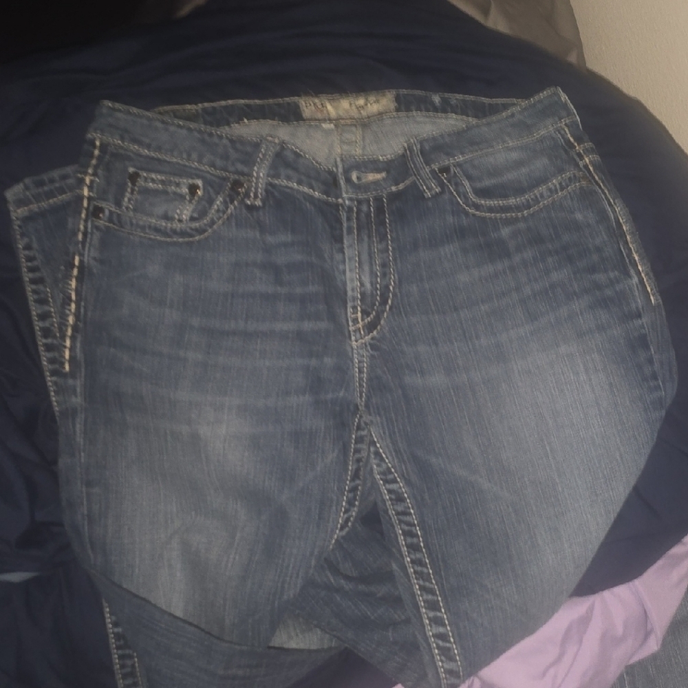 BKE Women's Straight Leg Jeans in Blue - Picture 3 of 4